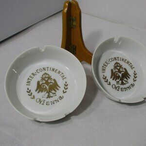 Set of 2 Vintage Inter-Continental Hotel Vienna Austria Ashtrays Ash Trays